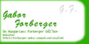 gabor forberger business card